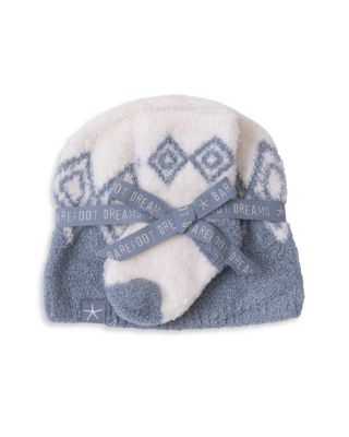 Unisex CozyChic Lite&reg; Baby Fair Isle Beanie and Sock Set