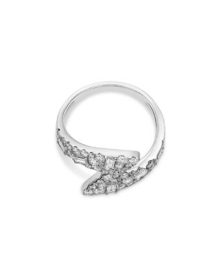 Diamond Bypass Ring in 14K White Gold, 1.25 tcw