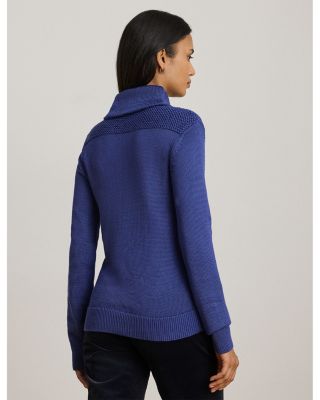 Buckle Trim Cotton Blend Sweater