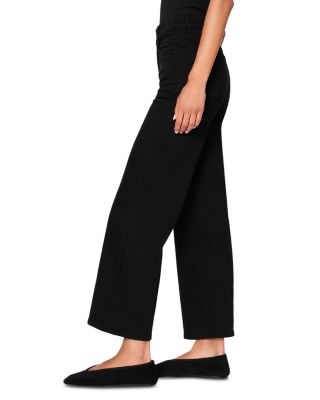 Hepburn High Rise Ankle Wide Leg Jeans in Jet Black