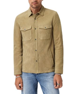 Jonah Herringbone Suede Shirt