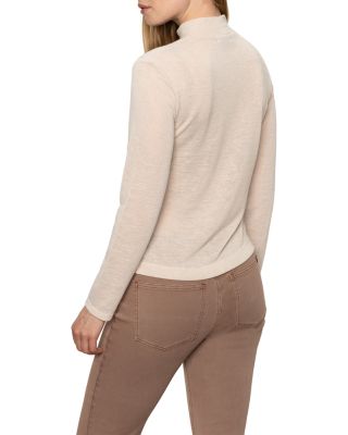 Long Sleeve Draped Mock Neck Top