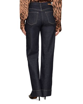 Ekara High Rise Slim Wide Leg Jeans in Indigo Dark Rinse Wash