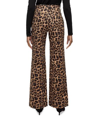 Taylor High Rise Wide Leg Jeans in Washed Leopard