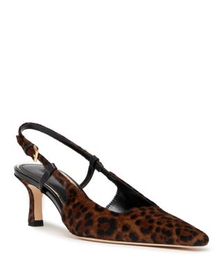 Women's Winnie Leopard Print Calf Hair Slingback Pumps
