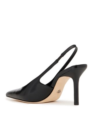 Women&#39;s Sienna Black Leather Slingback Pumps