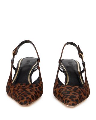 Women's Winnie Leopard Print Calf Hair Slingback Pumps