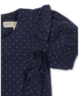  Girls&#39; Organic Short Sleeve Knit Ruffle Dress - Little Kid, Big Kid