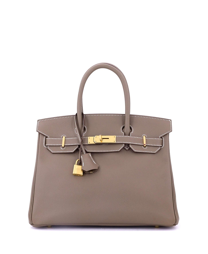 Pre-owned Pre-owned Hermes Hermes Birkin 30 Handbag Grey Epsom With Gold Hardware In Brown
