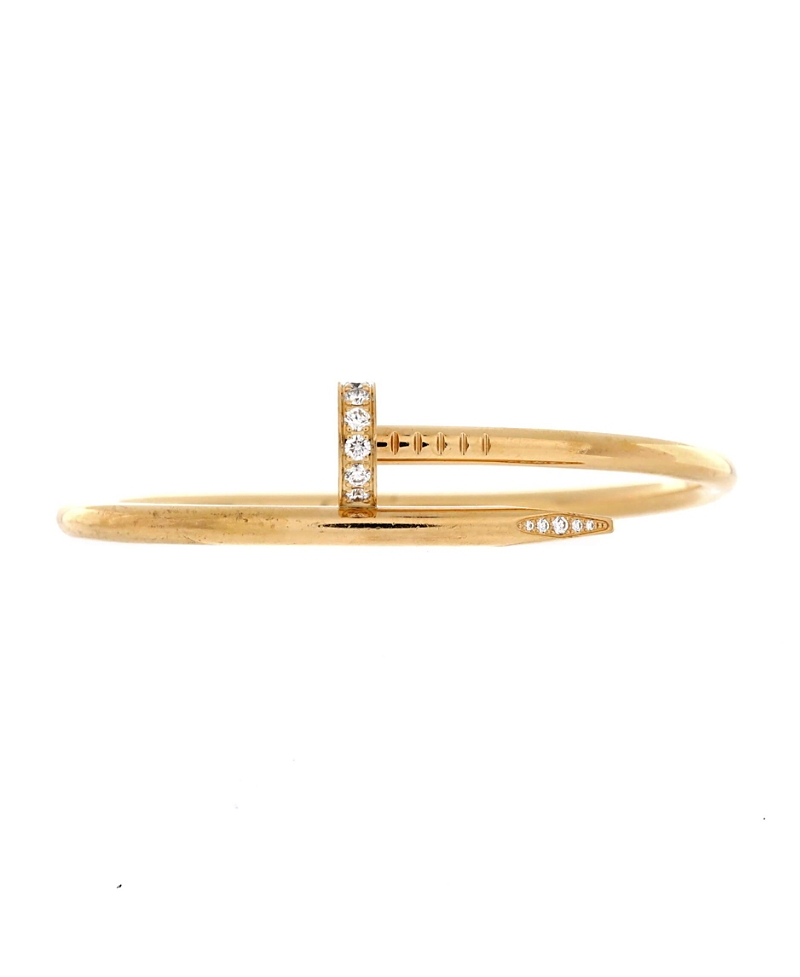 Pre-owned Pre-owned Cartier Cartier Classic Juste Un Clou Bracelet 18k Gold With Diamonds