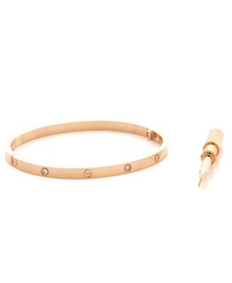  Small Love 6 Diamond Bracelet 18K Rose Gold and Diamonds