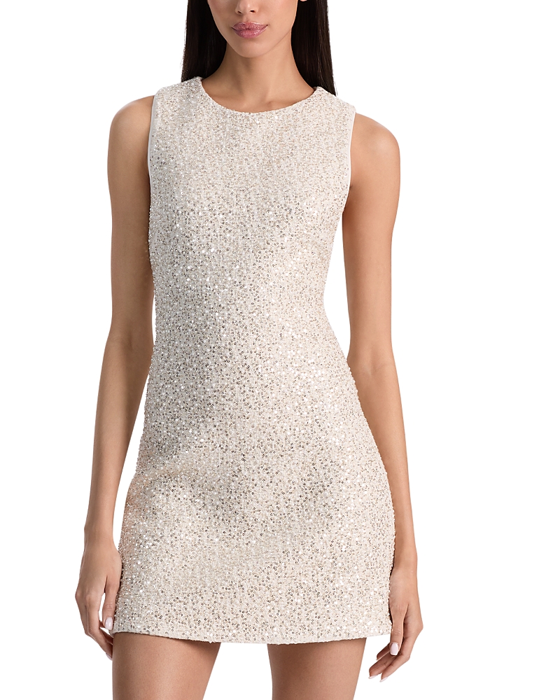 Alice And Olivia Cade Embellished Sleeveless Dress In Multi