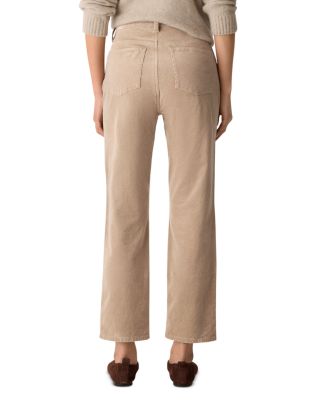 Corduroy High Rise Ankle Jeans in Biscuit