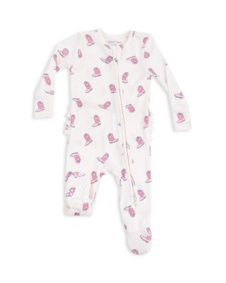 Girls' Petite Cowgirl Boots Zipper Ruffle Back Footie - Baby
