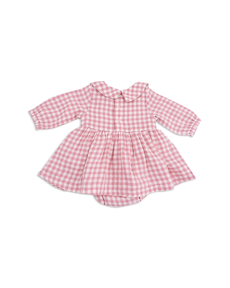 Angel Dear Girls' Plaid Peter Pan Collar Bubble With Skirt - Baby In Pink