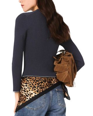 Ribbed Knit Cardigan Sweater