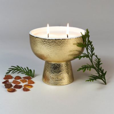 Festive Noble Fir &amp; Amber Giant Ceramic Candle 12 oz.