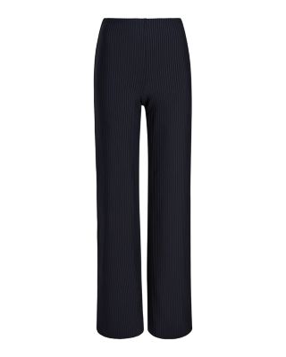 Neoprene CEO Stripe Wide Leg Pants