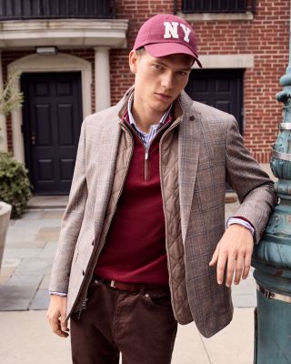 Autumn Crest Suede Trim Quarter Zip Sweater