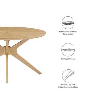  Crossroads Round Wood Coffee Table