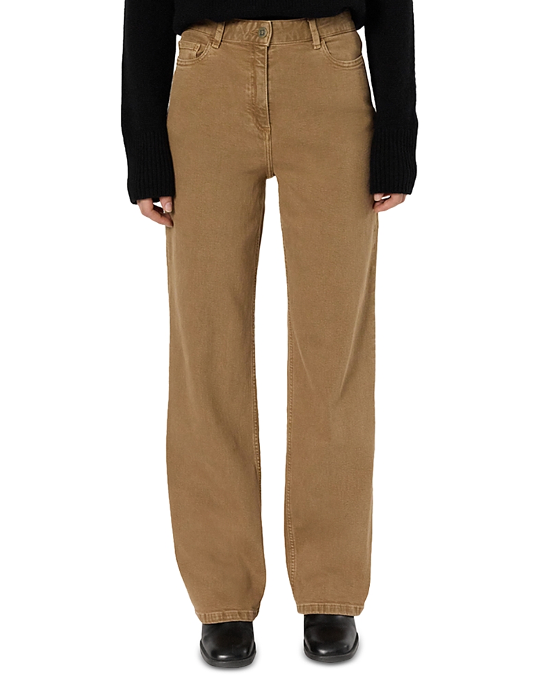 Gerard Darel Clea High Rise Straight Jeans In Camel In Brown