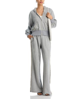 Ruffled Rhinestone Trim Pants