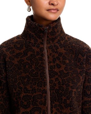 Sun Sherpa Zip Up Leopard Jacket