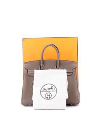 Birkin 25 Handbag Grey Togo with Palladium Hardware