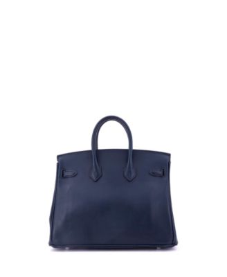 Birkin 25 Handbag Blue Swift with Palladium Hardware