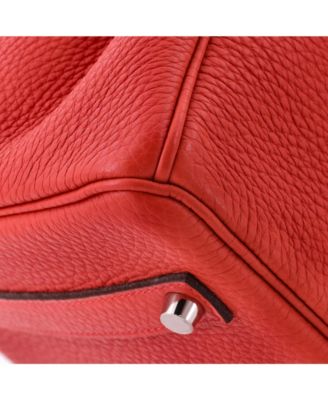 Birkin 35 Handbag Red Togo with Palladium Hardware