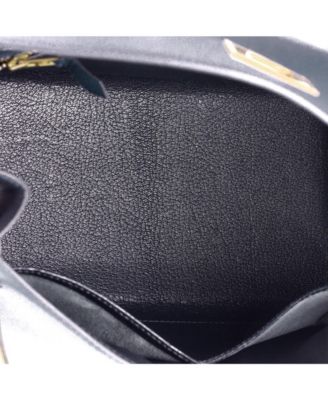 Kelly 28 Handbag Blue Courchevel with Gold Hardware