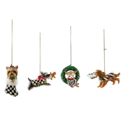 Check It Out Dog Ornaments, Set of 4