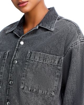 Cropped Long Sleeved Denim Boxy Shirt