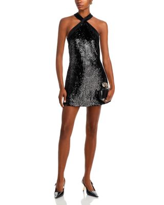 Isla Halter Neck Sequin Mini Dress