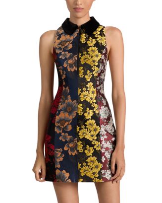 alice and olivia velia embellished collar short sleeved dress Alice + Olivia Velia Mini Dress in Black