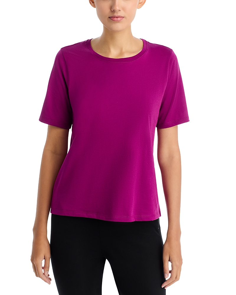 Eileen Fisher Jersey Knit Tee In Pink