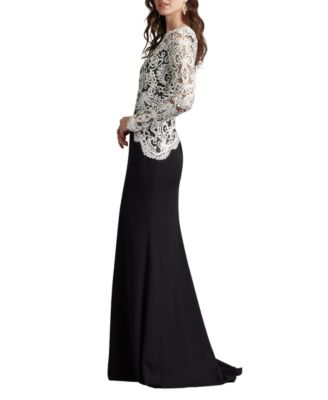 Randall Embroidered Crepe Gown