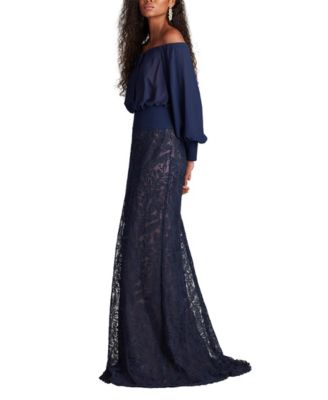 Azura Off-Shoulder Blouson Embroidered Gown