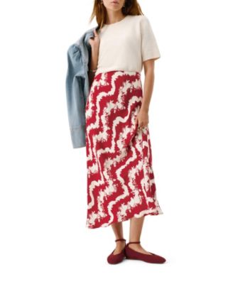 Women's Abstract Floral Print Slip Skirt