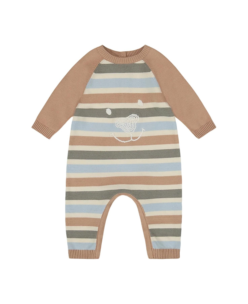Deux Par Deux Boys' Knitted Romper - Baby In Multi