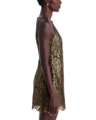 Metallic Lace Mini Dress