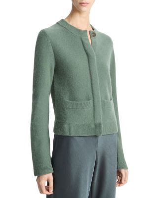 Shrunken Boiled Cashmere Crewneck Cardigan