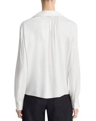 Placed Smocked Long Sleeved Blouse 