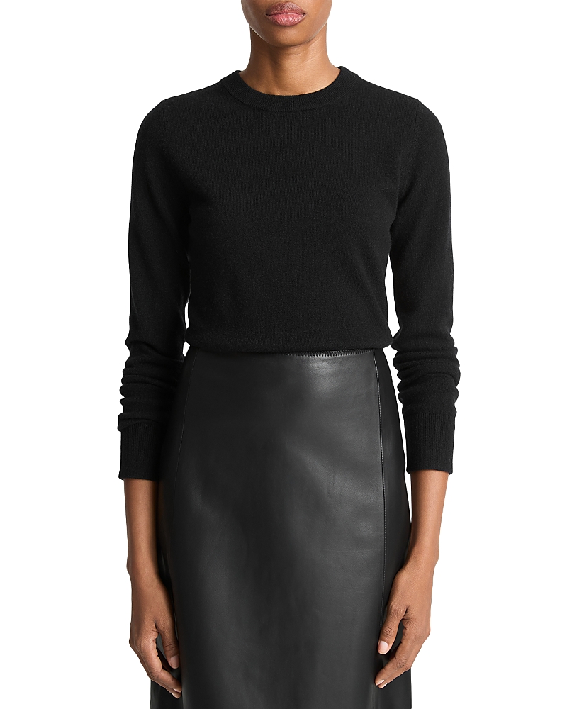 Vince Classic Crewneck Long Sleeve Tee In Black
