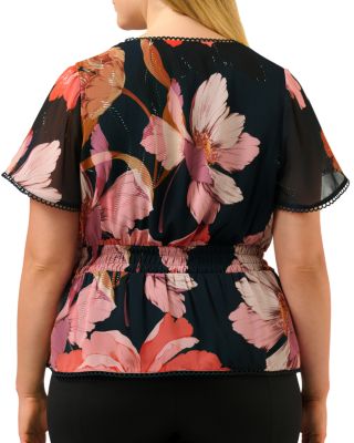 Plus Elena Smocked Waist Top