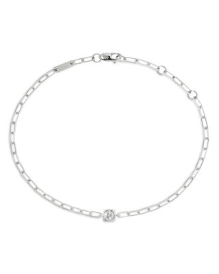 18K White Gold Le Cube Diamont Diamond Cube Chain Link Bracelet