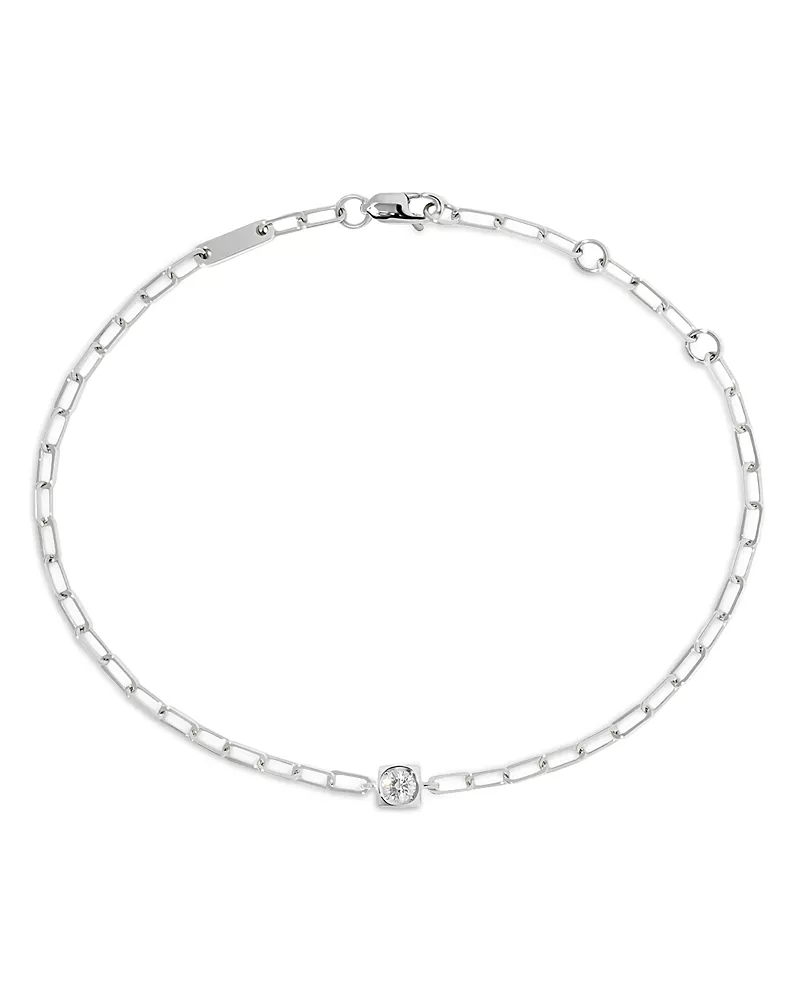 Dinh Van 18K White Gold Le Cube Diamont Diamond Cube Chain Link Bracelet