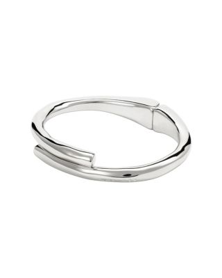 Sterling Silver-Plated Tubular Shaped Bangle Bracelet