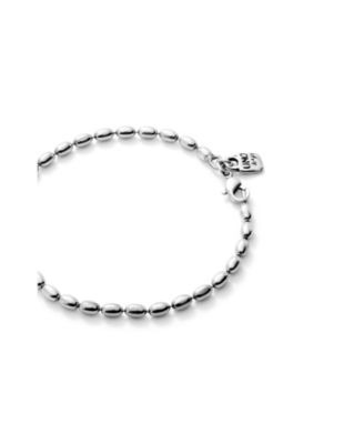  Sterling Silver-Plated Charm Bracelet with Oval Links