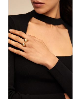  Open Ring with Two Beads